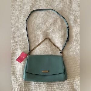 Kate Spade Teal Shoulder Bag with Silver Chain NWT